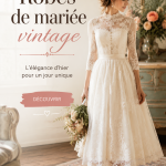 Robe de mariée vintage en dentelle délicate, mettant en valeur un style rétro.