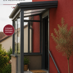 Sas d'entrée en aluminium moderne avec décoration d'extérieur