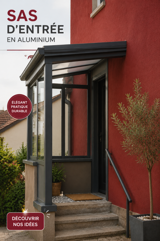 Sas d'entrée en aluminium moderne avec décoration d'extérieur