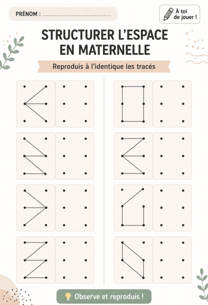Une salle de classe maternelle bien structurée avec des espaces de travail et de jeux.