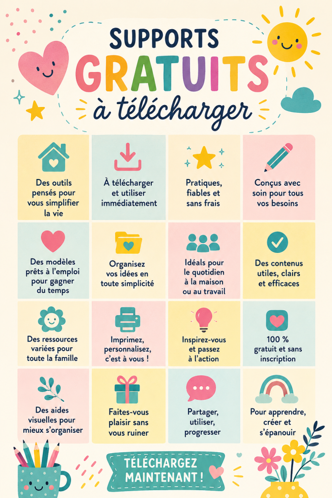 Supports gratuits à télécharger pour les familles