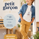Un petit garçon habillé dans des vêtements tendance et colorés pour un look dynamique.