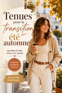 Un ensemble de tenues d'automne élégantes sur un fond neutre.
