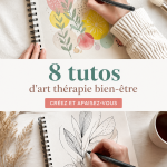 Un collage coloré représentant des moments de bien-être grâce à l'art-thérapie