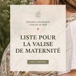 Valise de maternité prête pour le jour J avec des vêtements pour le bébé et la maman