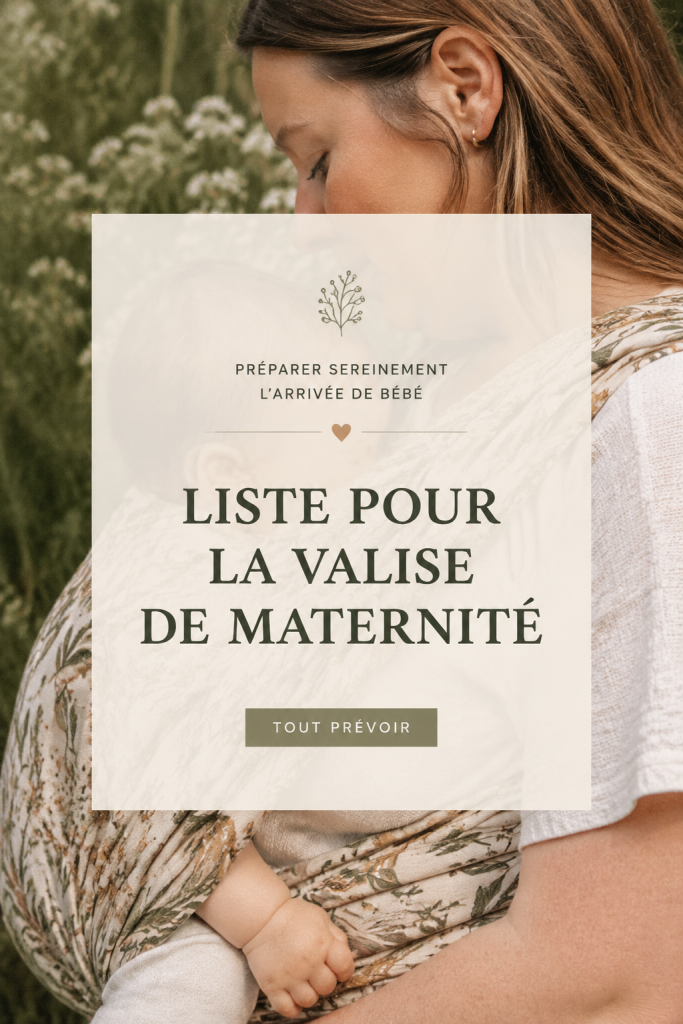 Valise de maternité prête pour le jour J avec des vêtements pour le bébé et la maman