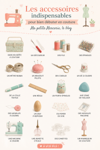 Une trousse de couture bien équipée avec des ciseaux, épingles et mètres rubans.