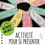 Une salle de classe ornée de décorations de rentrée scolaire avec des élèves en train d'interagir.