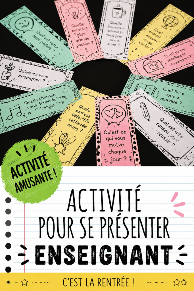 Une salle de classe ornée de décorations de rentrée scolaire avec des élèves en train d'interagir.
