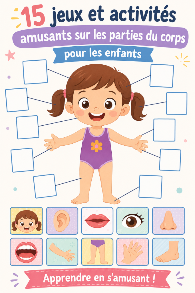 Jeux éducatifs sur le corps humain pour enfants.