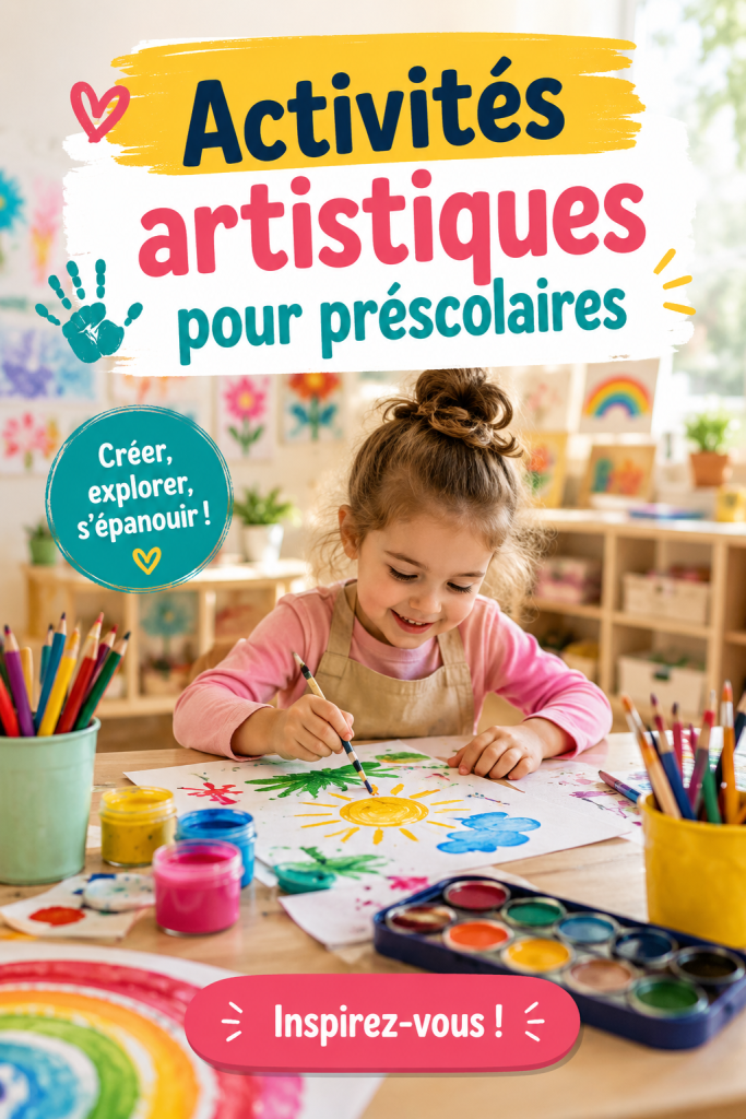 Un enfant s'amusant avec des peintures et des pinceaux, représentant une activité artistique amusante.