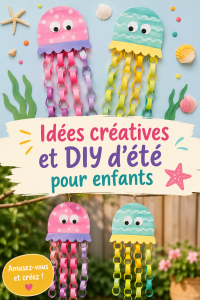 Enfants en train de réaliser des activités créatives d'été