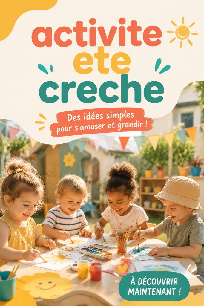 Enfants jouant avec de l'eau pendant une activité d'été en crèche