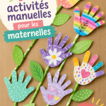 Un enfant s'amusant à réaliser une activité manuelle colorée avec de la peinture et des éléments naturels.