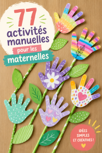 Un enfant s'amusant à réaliser une activité manuelle colorée avec de la peinture et des éléments naturels.