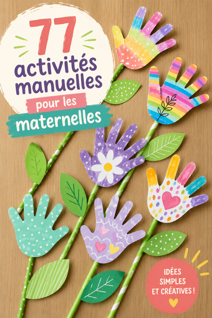 Un enfant s'amusant à réaliser une activité manuelle colorée avec de la peinture et des éléments naturels.