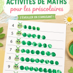 Enfants jouant à des activités mathématiques en plein air au printemps