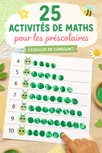 Enfants jouant à des activités mathématiques en plein air au printemps