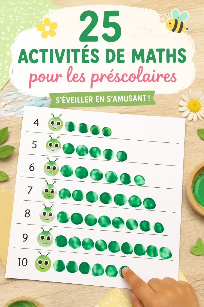 Enfants jouant à des activités mathématiques en plein air au printemps