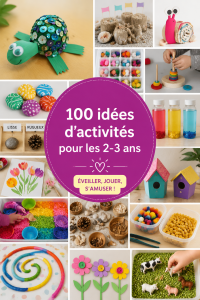 Image colorée d'activités Montessori pour les jeunes enfants, mettant en avant le jeu et l'apprentissage.