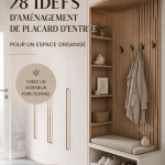 Aménagement d'un placard d'entrée organisé avec étagères et accessoires