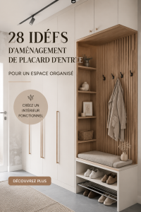 Aménagement d'un placard d'entrée organisé avec étagères et accessoires