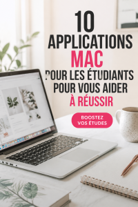 Un étudiant utilisant un Mac avec des applications productives ouvertes.