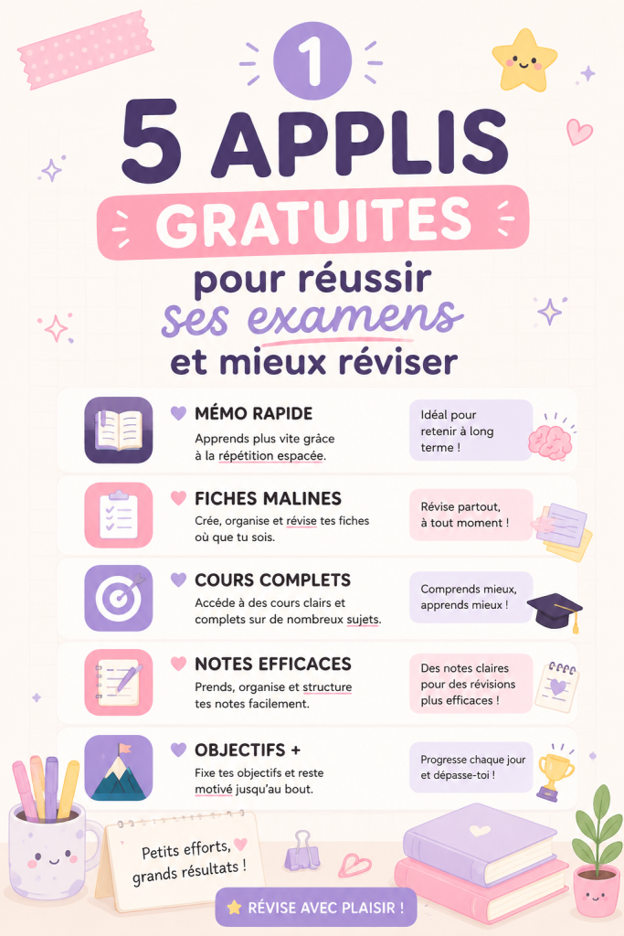 Capture d'écran d'une application de révision sur un smartphone affichant des flashcards.