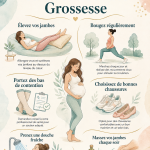 Femme enceinte se reposant avec des jambes surélevées pour soulager la sensation de lourdeur