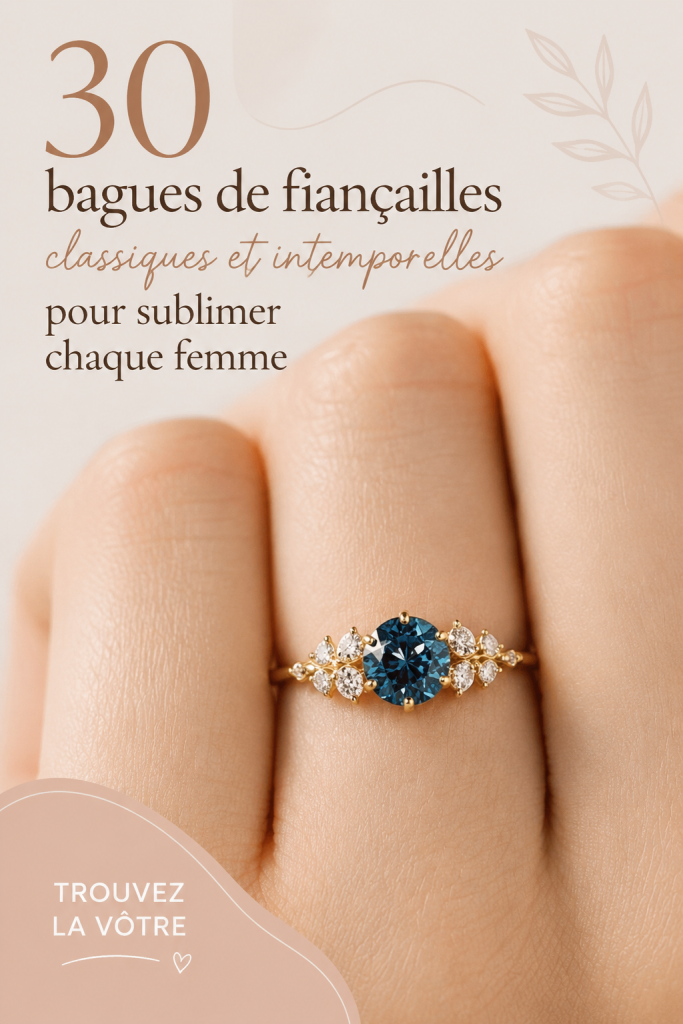 Bague de fiançailles en diamant intemporelle sur fond élégant