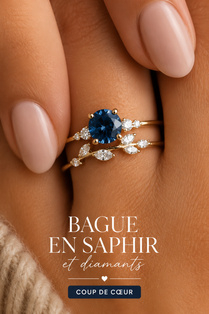 Bague en saphir ornée d'un design élégant.