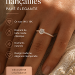 Bague de fiançailles classique en or rose avec diamant naturel.