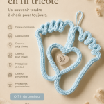 Petits pieds tricotés pour bébé, cadeau personnalisé