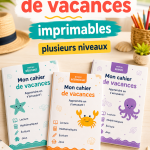Cahiers de vacances imprimables colorés et éducatifs pour enfants