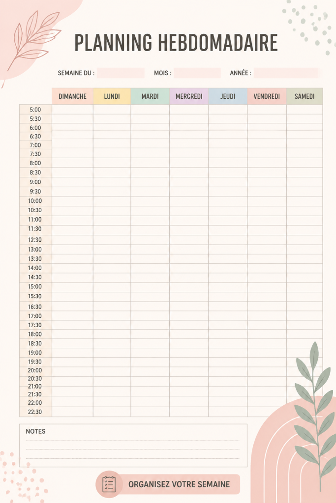 Un calendrier imprimé sur une table, prêt à être utilisé pour organiser son emploi du temps.