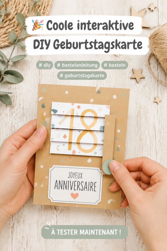 Carte d'anniversaire interactive faite main avec des éléments personnalisés