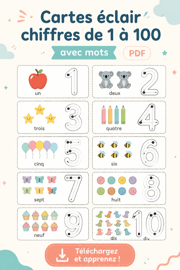 Jeunes enfants utilisant des cartes de chiffres éducatives pour apprendre les nombres.