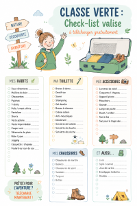 Image d'une check-list de classe verte à télécharger