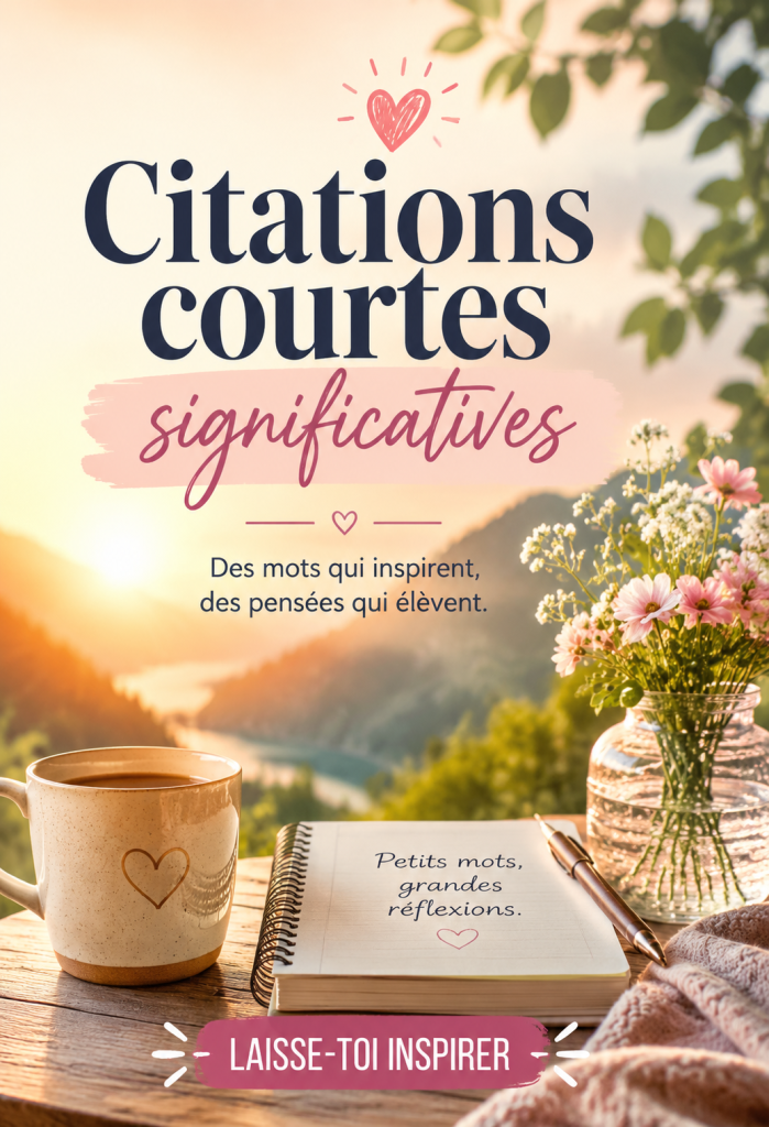 Une image captivante illustrant diverses citations courtes inspirantes.