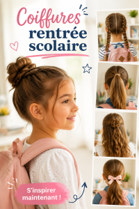 Enfant avec une coiffure tendance et pratique pour la rentrée scolaire.