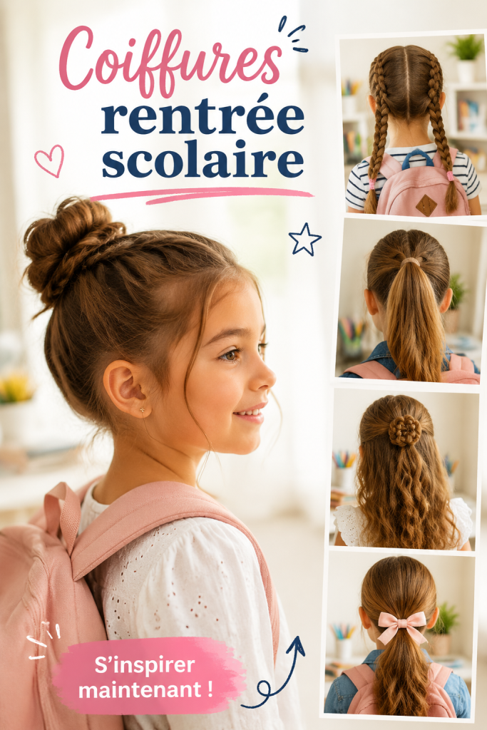 Enfant avec une coiffure tendance et pratique pour la rentrée scolaire.