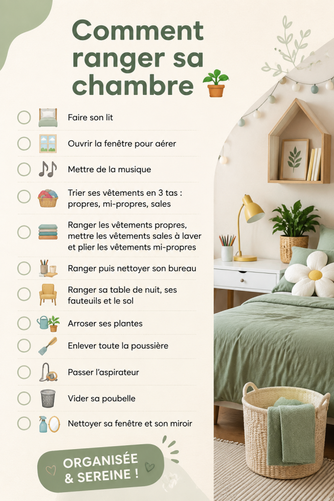 Chambre bien rangée avec des accessoires de décoration