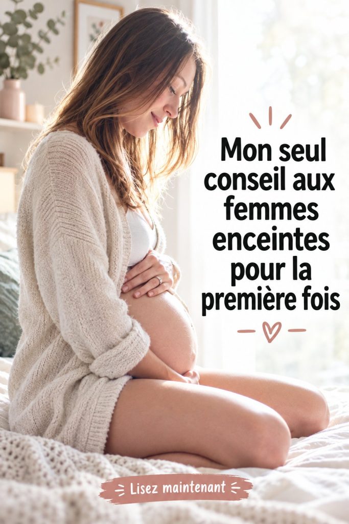 Femme enceinte souriante se tenant le ventre, exprimant la joie de la maternité.