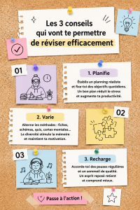 Élève étudiant révisant efficacement avec des livres et un ordinateur.