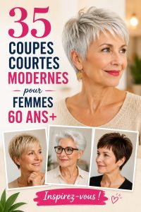 Femme mature avec une coupe courte moderne qui met en valeur son visage