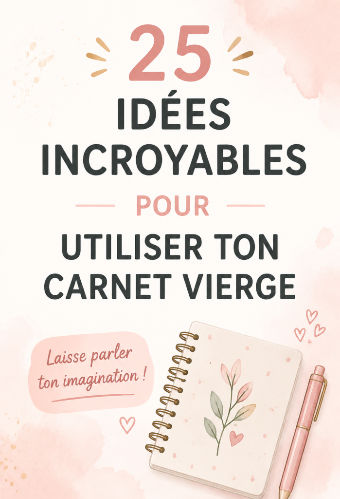 Un carnet vierge ouvert avec des fournitures de bureau créatives autour de lui.