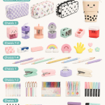 Trousse à crayons colorée personnalisée avec différents motifs et matériaux