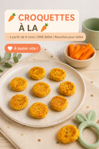 Croquettes de carotte pour bébé sur une assiette colorée