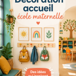 Espace d'accueil coloré et accueillant dans une école maternelle