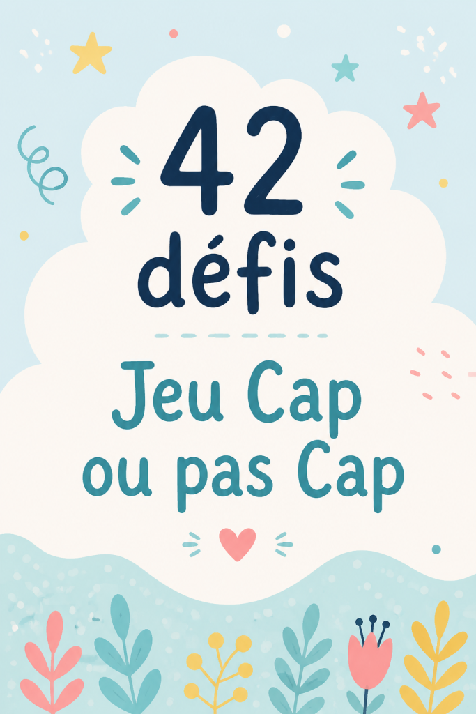 Un groupe d'enfants riant en jouant au jeu cap ou pas cap avec des défis amusants